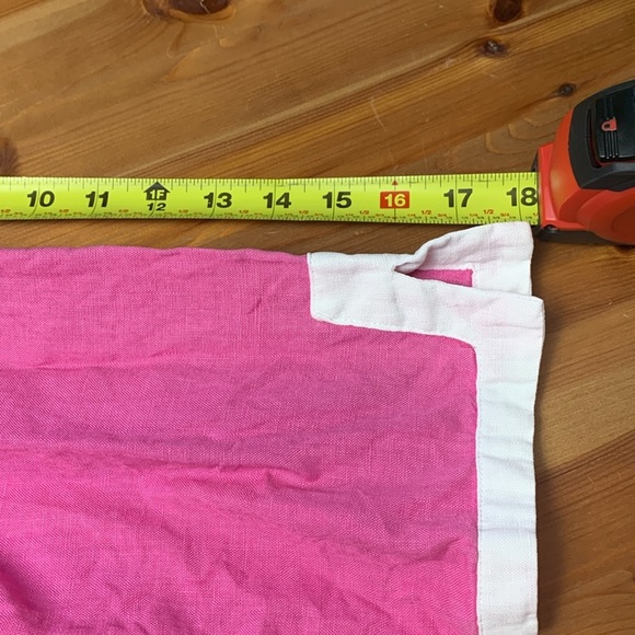 Pink w White Trim, 3/4 Sleeves, Embroidered, Linen/Cotton Tunic - Picture 5 of 7